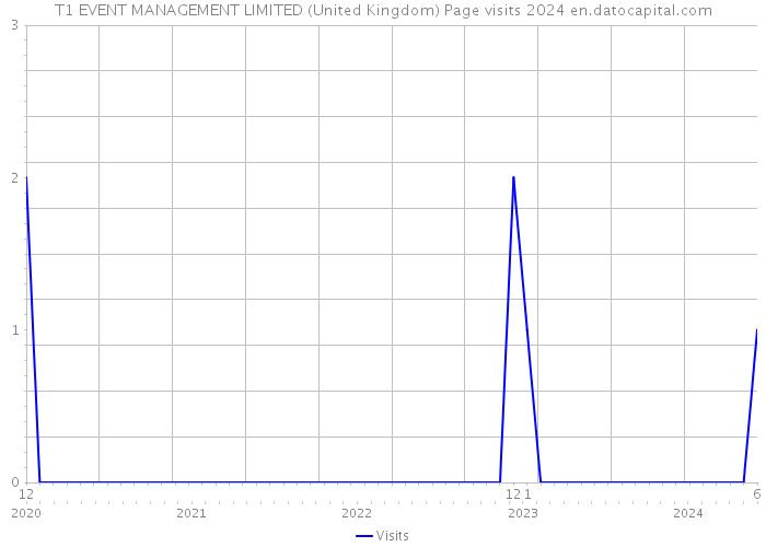T1 EVENT MANAGEMENT LIMITED (United Kingdom) Page visits 2024 